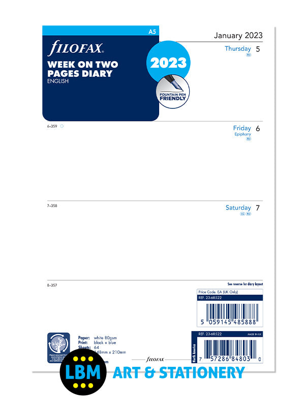  Filofax Personal Week on two pages English 2024 diary : Office  Products
