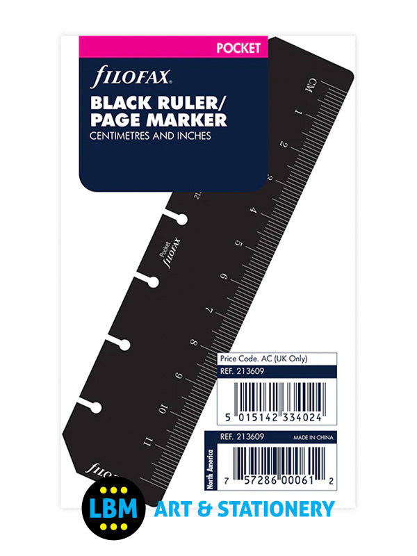 Filofax Pocket Black Ruler Organiser Refills LBM Art  Stationery – LBM  Art  Stationery Store