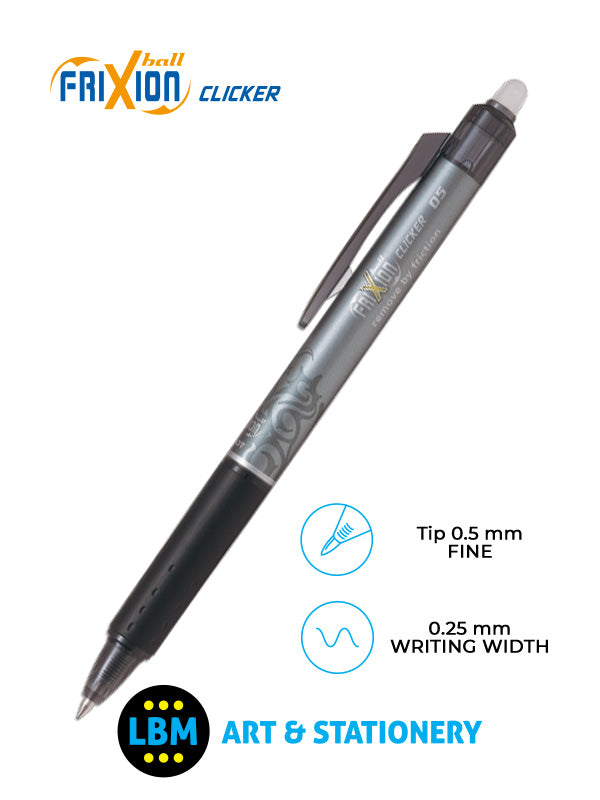 FriXion Ball Clicker Erasable Rollerball Pen 0.5mm Tip - Choose Colour - BLRT-FR5