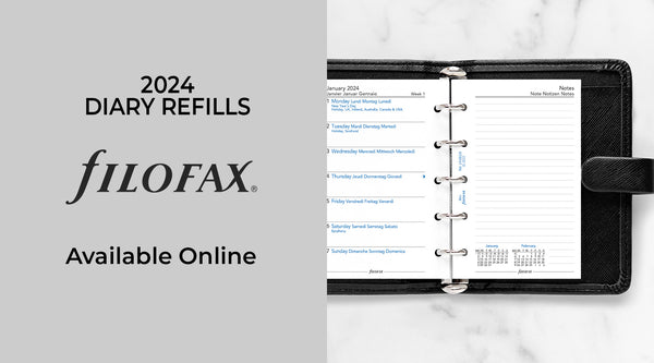 Get Ready for 2024 - LBM Art & Stationery Store Launches Filofax Diary Refills - Online!