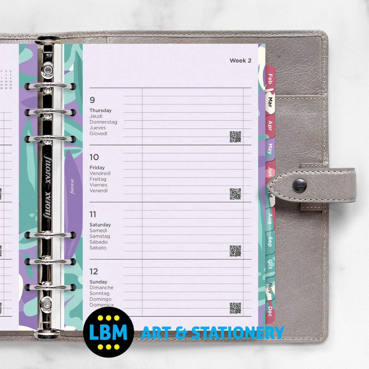 Filofax - 2025 A5 Diary Refill Week On Two Pages Illustrated Floral Diary Pack 25-6351 - LBM Art & Stationery Store