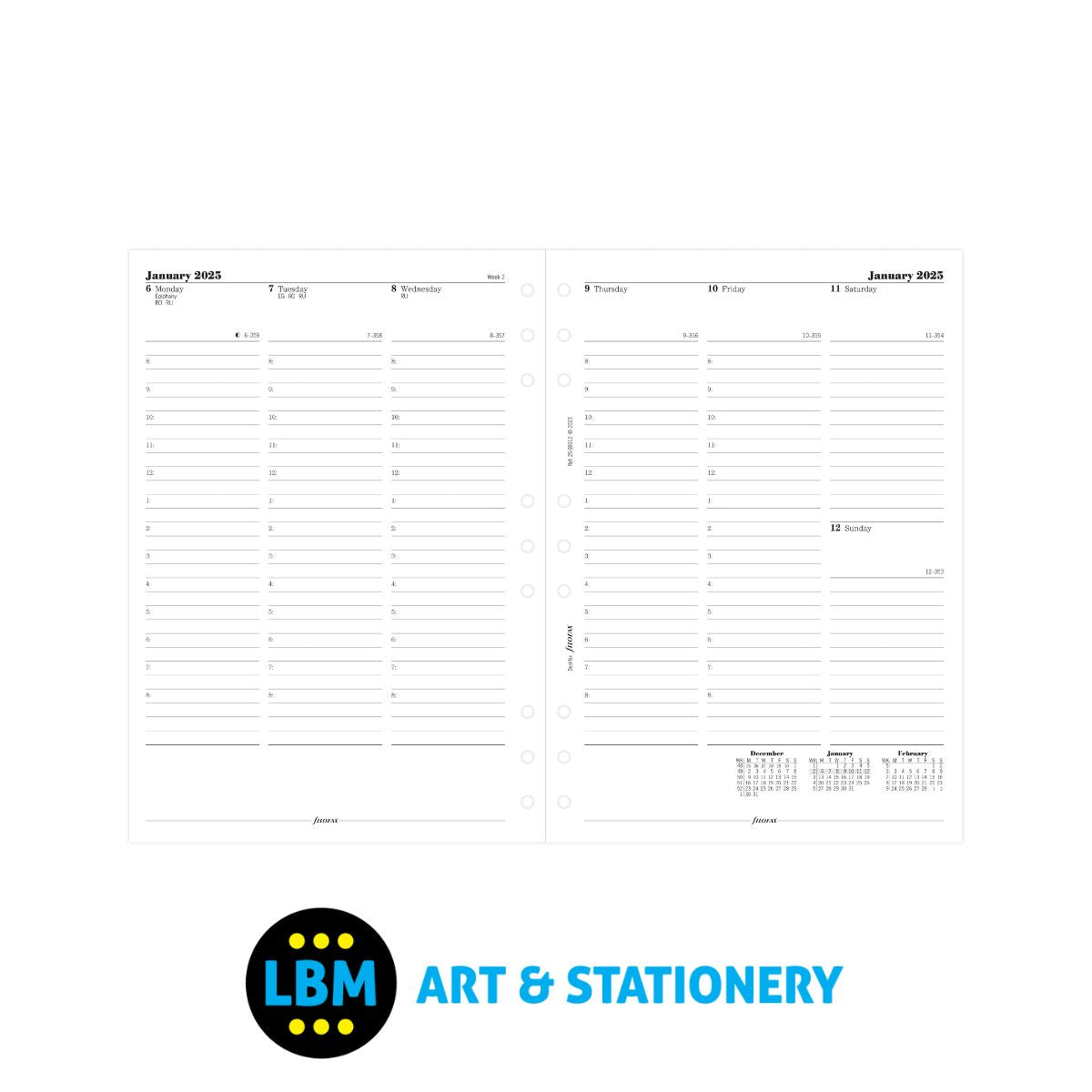 2025 Deskfax Diary Refill Week On Two Pages Organiser Insert 25-68612