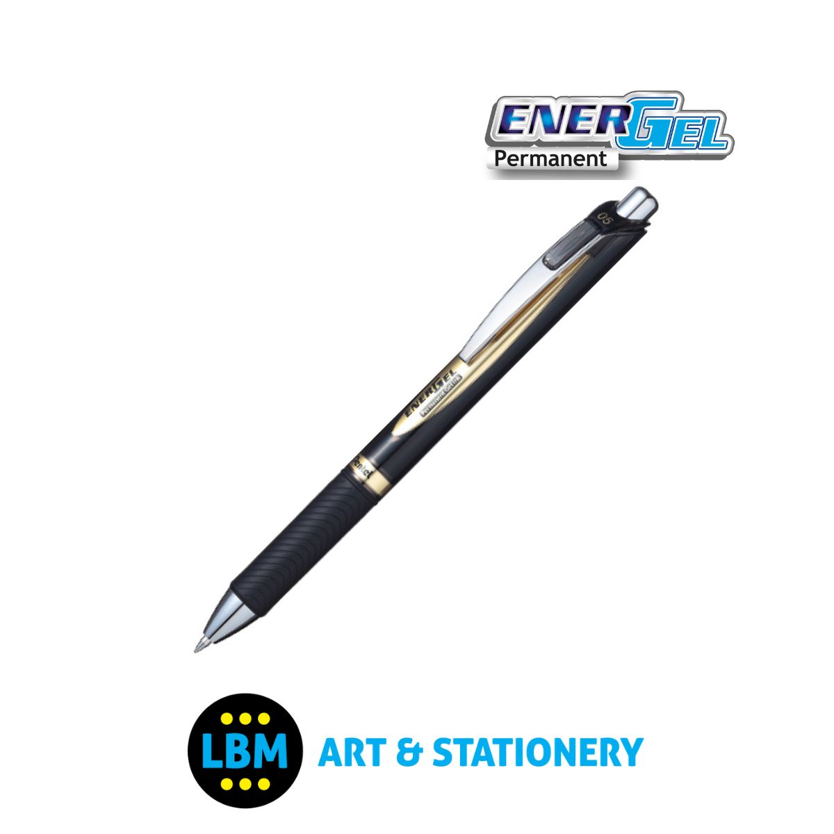 Energel Permanent Retractable Pen 0.5mm - BLP75 - Choose Ink Colour