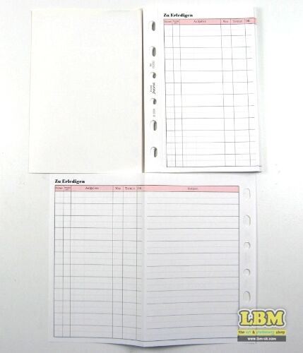 Filofax - Pocket size German Text To Do Refill Insert 250502 - LBM Art & Stationery Store