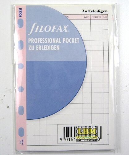 Filofax - Pocket size German Text To Do Refill Insert 250502 - LBM Art & Stationery Store