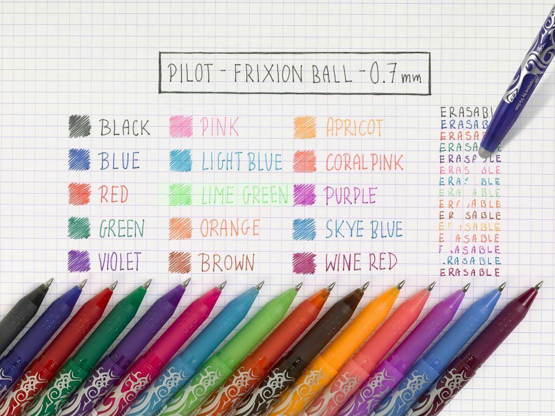 Pilot - 3 x Pilot FriXion BALL 07 Erasable Rollerball PENS PURPLE Ink (BL FR7 PU) - LBM Art & Stationery Store