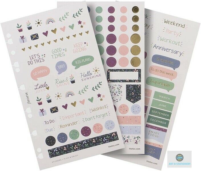 Filofax - Garden Assorted Stickers Personal A5 Multifit Refill 132741 - LBM Art & Stationery Store