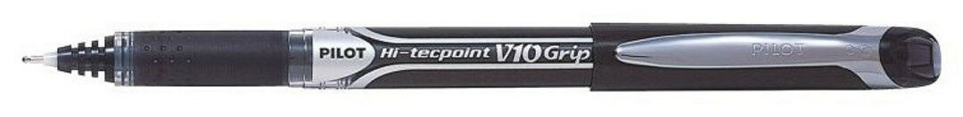 Pilot - 3 x Pilot V10 Grip Hi-Tecpoint Rollerball Pens 1.0mm Tip BLACK Ink BX-GPN-V10-B - LBM Art & Stationery Store