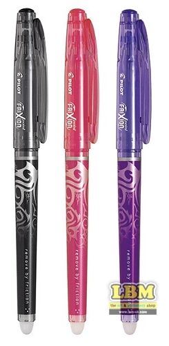 Pilot - 3 x Pilot FriXion POINT Erasable Rollerball PENS 0.5mm Tip Black/Pink/Violet - LBM Art & Stationery Store