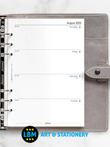 2023 - 2024 A5 size Mid Year Diary Refill Week On Two Pages Organiser 24-68562