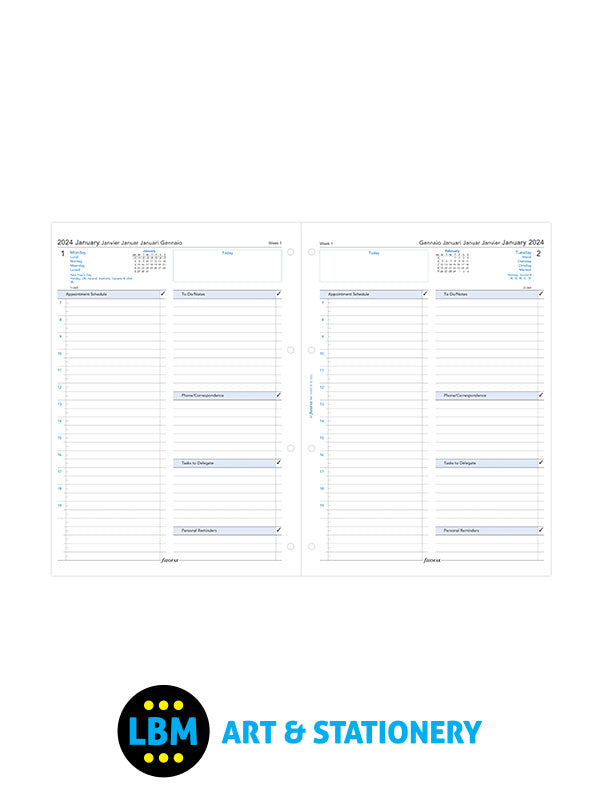 2024 A4 Diary Refill One Day On A Page Business Format 24-68719