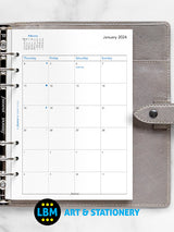 2024 A5 Diary Refill One Month On Two Pages Organiser 24-68510