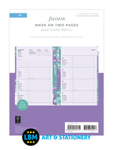 2024 A5 Diary Refill Week On Two Pages Illustrated Floral Diary Pack 24-6351
