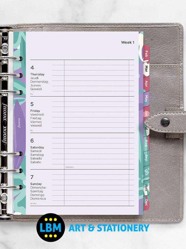 2024 A5 Diary Refill Week On Two Pages Illustrated Floral Diary Pack 24-6351