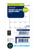 2024 Mini Diary Refill Month On Two Pages Organiser Insert 24-68110