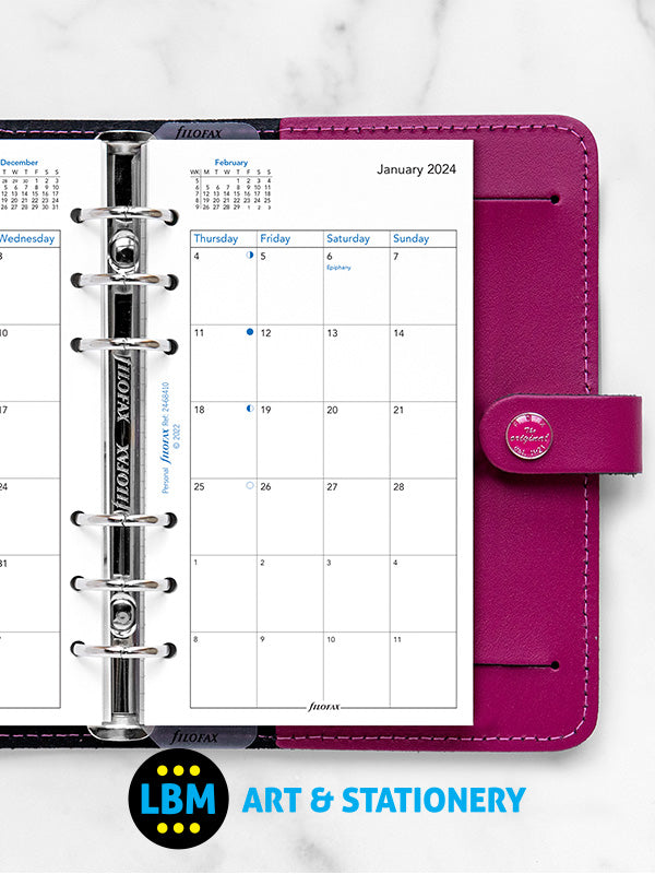 2024 Personal Diary Refill Month On Two Pages Organiser Insert 24-68410 - LBM Art & Stationery Store