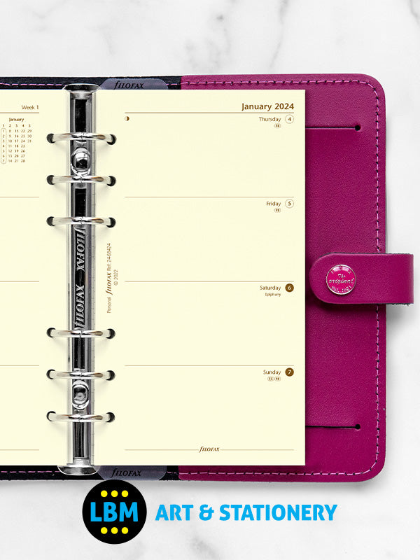 Filofax - 2024 Personal Diary Refill Week On Two Pages Cotton Cream 24-68424 - LBM Art & Stationery Store