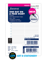 2024 Pocket Diary Refill One Day On A Page Organiser 24-68241