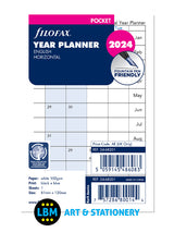2024 Pocket size Year Planner Horizontal layout Diary Refill 24-68201
