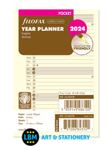2024 Pocket size Year Planner Vertical Layout Cotton Cream 24-68208