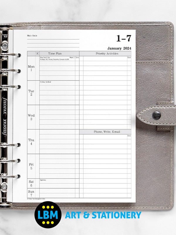 2024 Professional A5 Diary Refill Week On Two Pages Dated Pack 24-TM7051