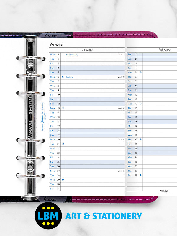 2025 Personal Size Year Planner Vertical layout Diary Refill 25-68402