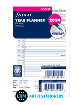 Pocket size Year Planner - Vertical layout Diary Refill - choose year - 68202
