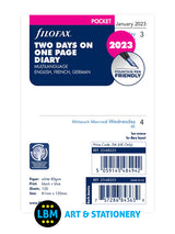 2023 Pocket Diary Refill Two Days On One Page Organiser Insert 23-68223