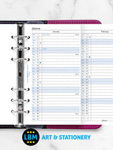 2024 Personal Size Year Planner Vertical layout Diary Refill 24-68402