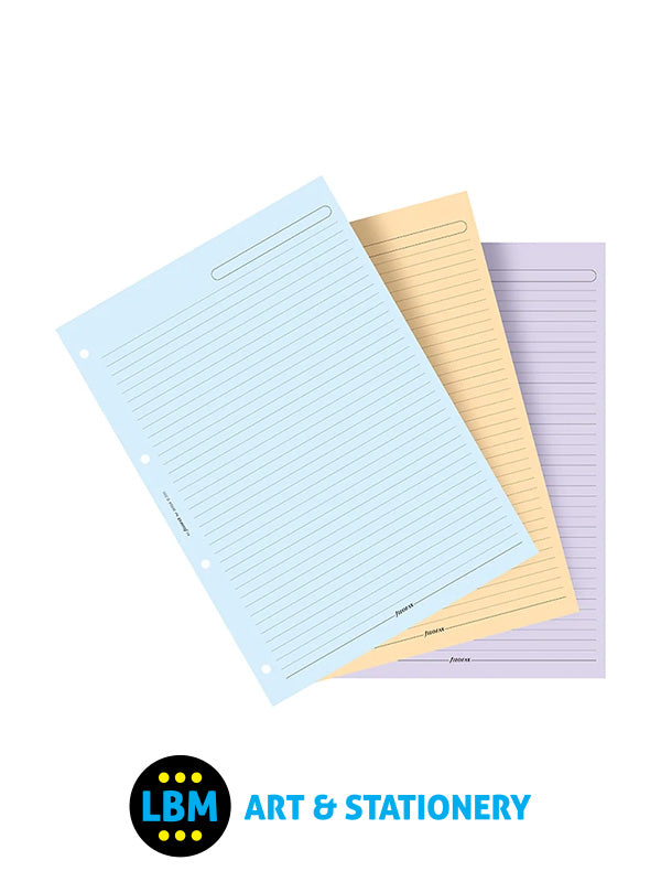 A4 size Assorted Coloured Ruled Notepaper Refill Insert 293054 - LBM Art & Stationery Store