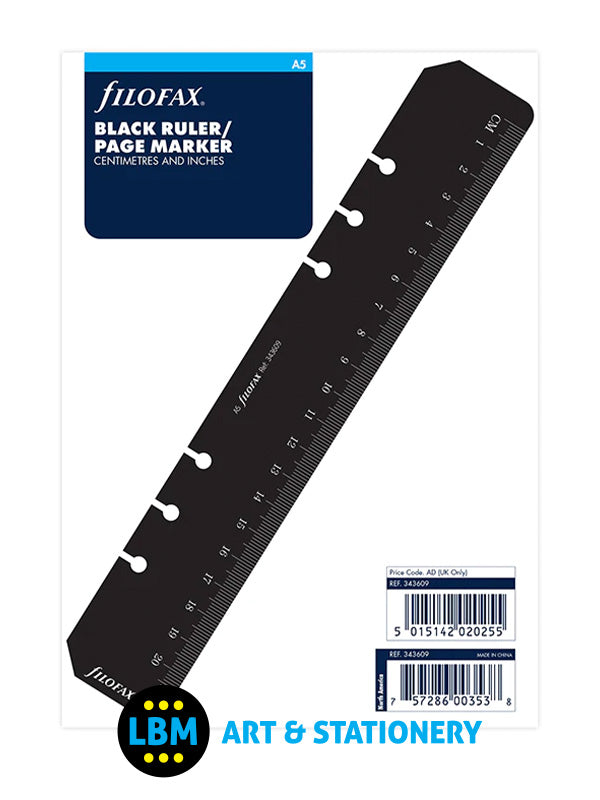 A5 size Black Ruler Today Page Marker Organiser Refill 343609 - LBM Art & Stationery Store