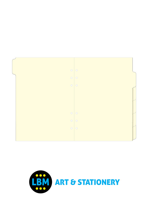 A5 size Blank Index 6-Part Plain Tab Cream Divider Refill 341680