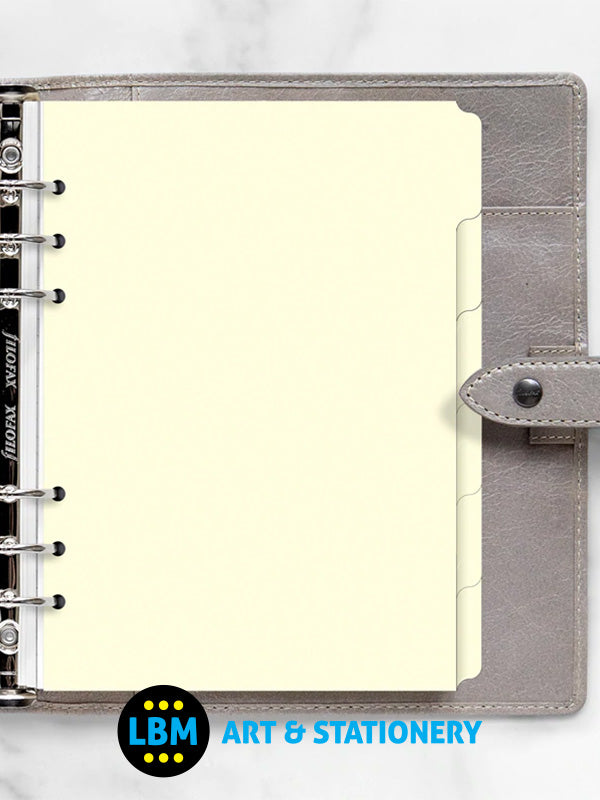 A5 size Blank Index 6-Part Plain Tab Cream Divider Refill 341680