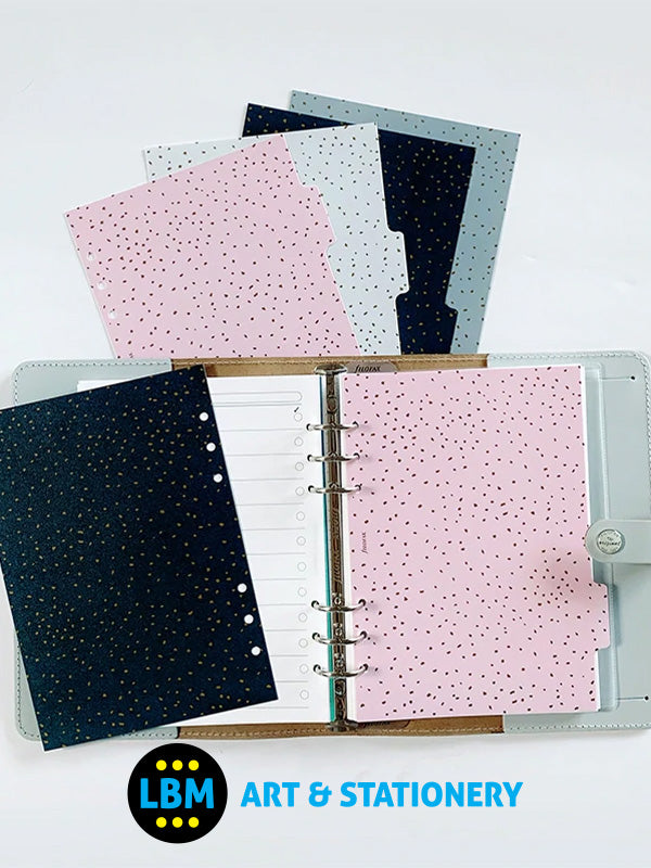 A5 size Confetti design 6-Part Plastic Divider Organiser Refill 132700
