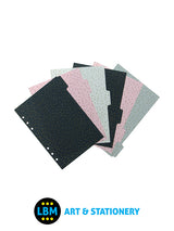 A5 size Confetti design 6-Part Plastic Divider Organiser Refill 132700
