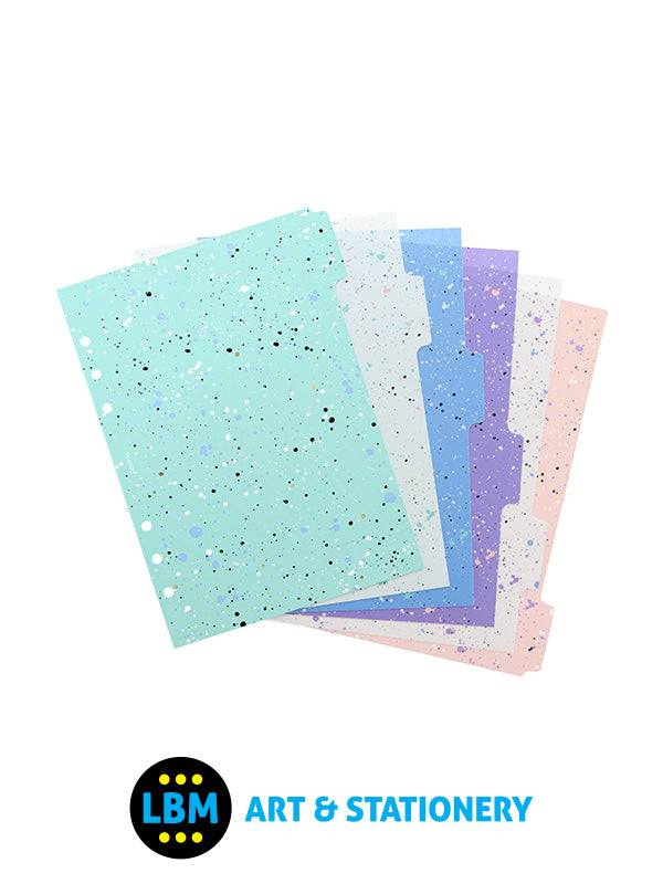 A5 size Expressions Design 6-Part Plastic Divider Refill 132720