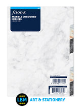A5 size Marble Coloured Index 6-Part Blank Tab Divider Refill 132616 - LBM Art & Stationery Store