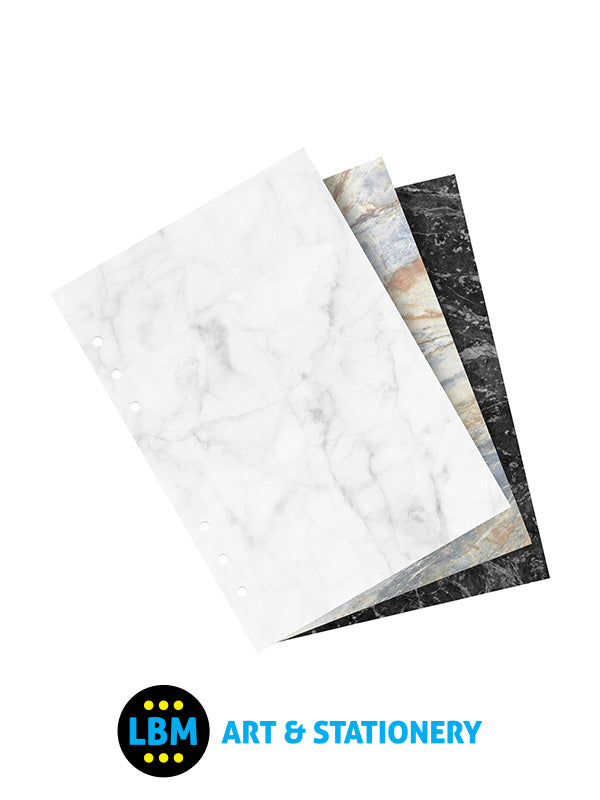 A5 size Marble Plain Paper Assorted Colours Insert Refill 132615