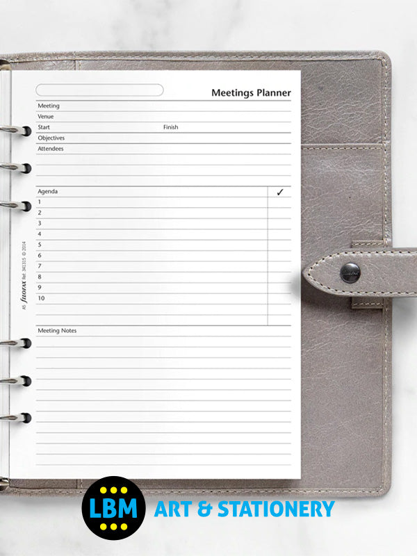 A5 size Meetings Planner Notepaper Organiser Refill 341315