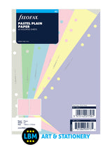 A5 size Pastel Plain Paper Assorted Colours Organiser Refill 132613 - LBM Art & Stationery Store