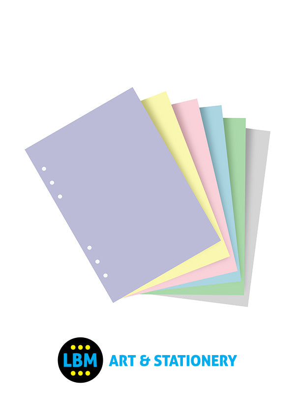 A5 size Pastel Plain Paper Assorted Colours Organiser Refill 132613 - LBM Art & Stationery Store