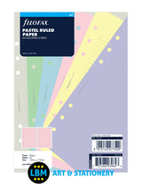 A5 size Pastel Ruled Paper Assorted Colours Organiser Refill 132610 - LBM Art & Stationery Store