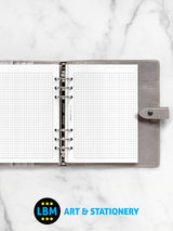 Filofax A5 size White Quadrille Squared Notepaper Refill Insert 342905 - LBM Art & Stationery Store