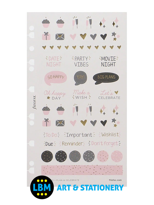 Confetti Assorted Stickers Personal A5 Multifit Refill 132701 - LBM Art & Stationery Store