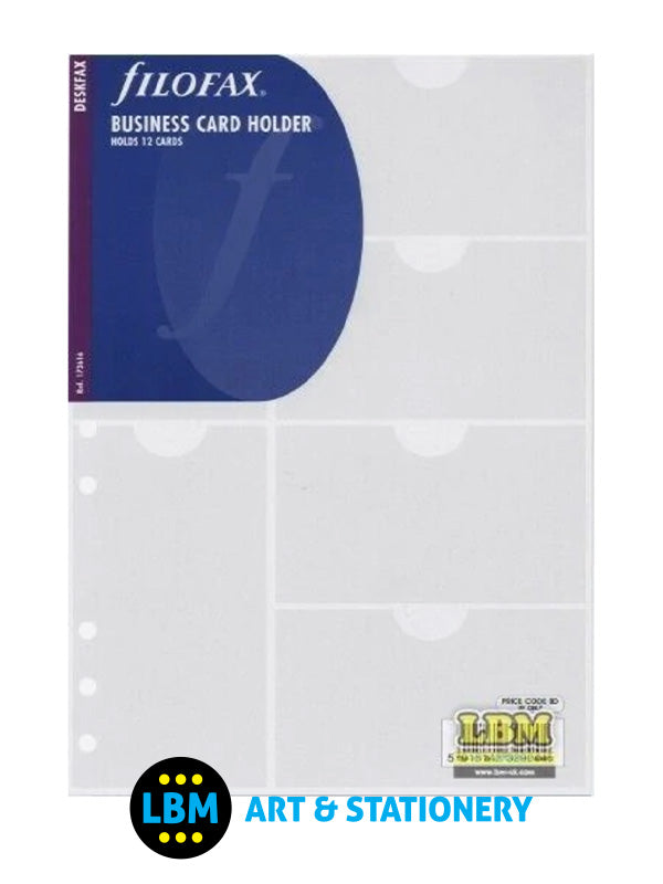 Filofax Deskfax size Business Card Holder Insert Refill 173616 - LBM Art & Stationery Store