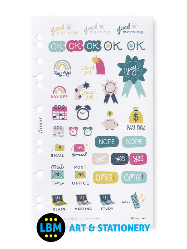 Everyday Study & Work Assorted Stickers Personal A5 Multifit 132836