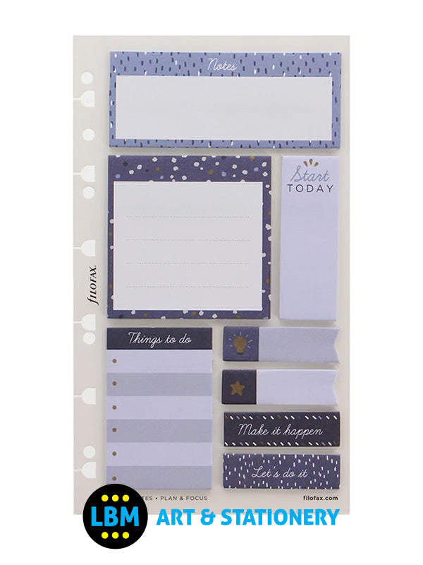 Indigo Assorted Sticky Note Set Personal A5 Multifit Refill 132762