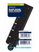 Filofax Mini size Black Ruler Today Page Marker Organiser Refill 513609 - LBM Art & Stationery Store