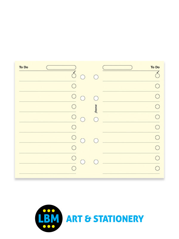 Filofax Mini size Cotton Cream To Do Notepaper Organiser Refill 512253 - LBM Art & Stationery Store