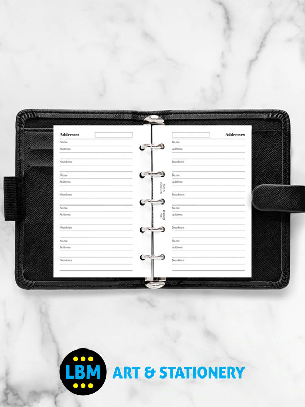 Mini size Name Address And Numbers Organiser Refill 510201